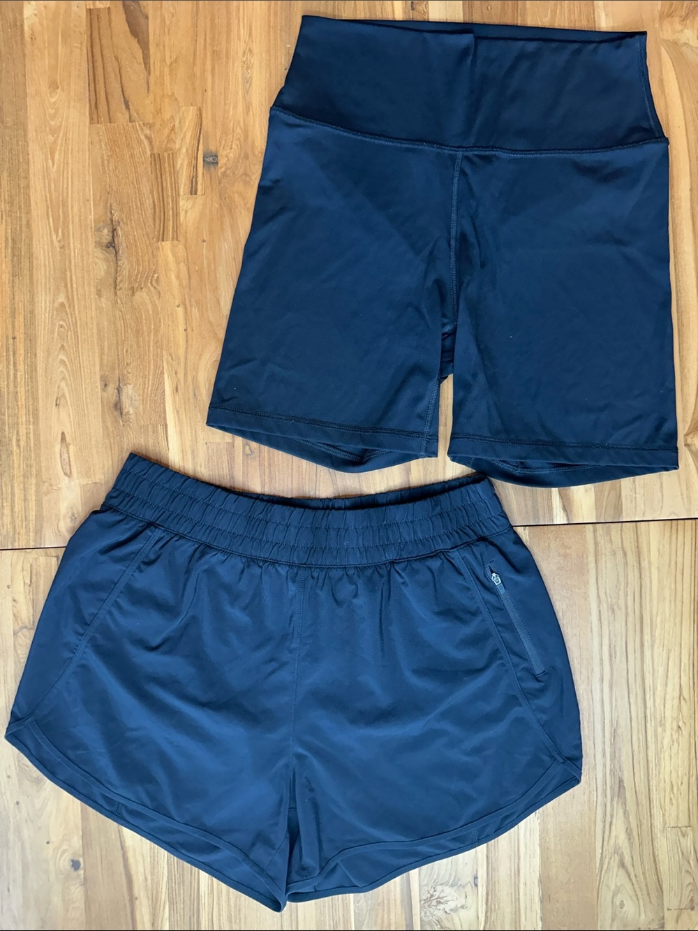CRZ YOGA 2-Piece Black Shorts Bundle – Size Large – 3” Running + 6” Biker